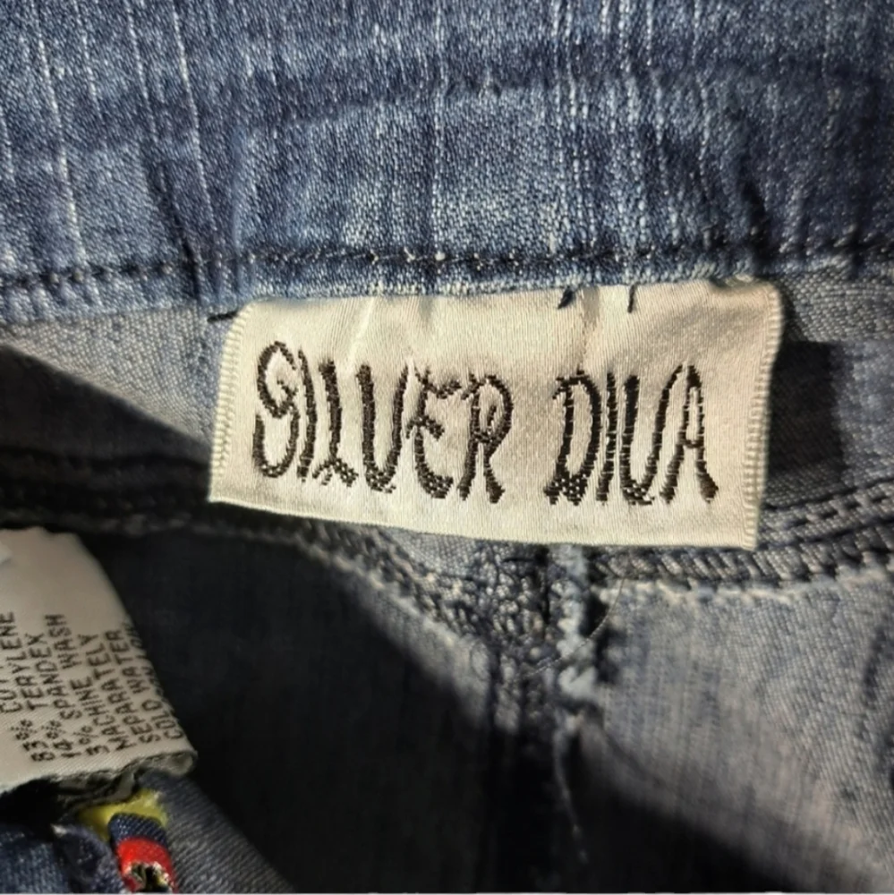 Silver Diva Colombian Women's Rhinestones Blue Jeans Size 12 - Picture 13 of 16